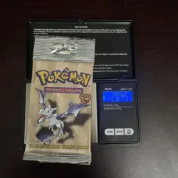 Rare Pokemon Unlimited Fossil Set Sealed Long Crimp Booster Pack - Image 1