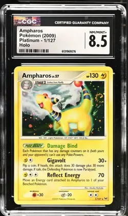 CGC 8.5 NM/MINT+ Ampharos 1/127 Holo Platinum Pokemon Card - Image 1