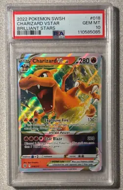 Pokemon Charizard VSTAR 018/172 Brilliant Stars Ultra Rare Holo PSA 10 - Image 1