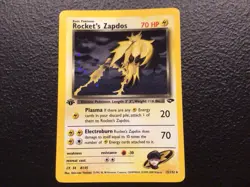 Pokemon Rocket's Zapdos 1st Edition Holo Gym Heroes 15/132 WOTC Vintage 2000 - Image 1