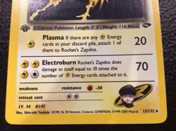 Pokemon Rocket's Zapdos 1st Edition Holo Gym Heroes 15/132 WOTC Vintage 2000 - Image 5