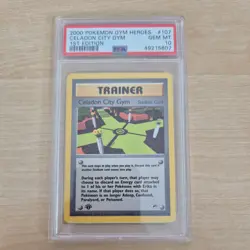 Pokemon PSA10 Celadon City Gym 1st Edition Gym Heroes 107/132 POP26 Gem MINT - Image 2