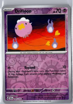 Drifloon 60/142 Common Stellar Crown Pokemon Reverse Holo NM/M - Image 1