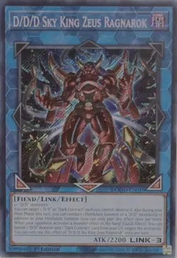 Yugioh! D/D/D Sky King Zeus Ragnarok - DOOD-EN049 - Secret Rare - 1st Edition Ne - Image 1