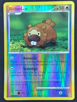 Pokemon Bidoof Reverse Holo 70/130 DP Diamond & Pearl LP - Image 1
