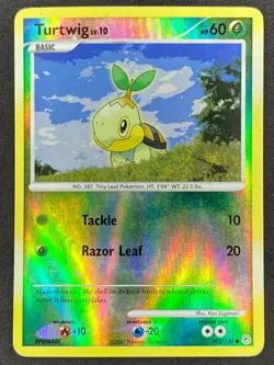 Pokemon Turtwig Reverse Holo 103/130 DP Diamond & Pearl LP - Image 1