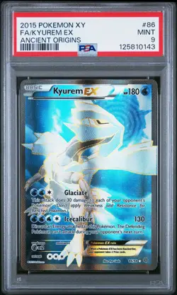 2015 POKEMON XY ANCIENT ORIGINS #86 FULL ART/KYUREM EX PSA 9 - Image 1