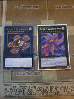 YUGIOH NUMBER 9: DYSON SPHERE MGED RARE + NUMBER C9: CHAOS DYSON SPHERE PGLD 1ST - Image 1