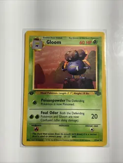 Gloom 37/64 Jungle Regular 1st Edition Pokemon Card TCG - Image 1