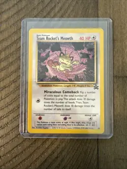 Vintage Pokemon TCG Team Rockets Meowth Black Star Promo Card #18 - Image 1