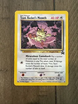 Vintage Pokemon TCG Team Rockets Meowth Black Star Promo Card #18 - Image 3
