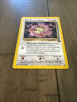Vintage Pokemon TCG Team Rockets Meowth Black Star Promo Card #18 - Image 4
