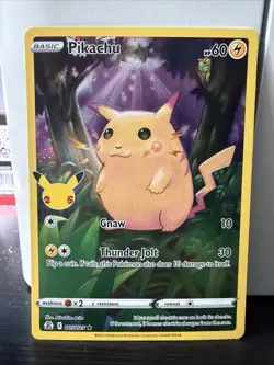 Pikachu Full Art 005/025 Celebrations Pokemon TCG Card 25th Anniversary - Image 1