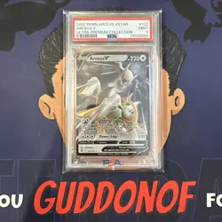 PSA 9 MINT 2022 Pokemon Ultra Premium Collection ARCEUS V #122 Metal Card UPC - Image 1