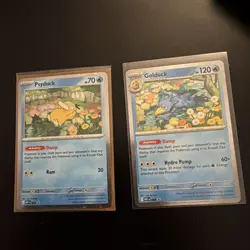 Pokemon TCG Psyduck and Golduck Mega Evolution Promo Card 007 & 008 - Image 1