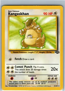 Kangaskhan 21/64 Non-Holo Rare Jungle Pokemon Card Unlimited - Image 1
