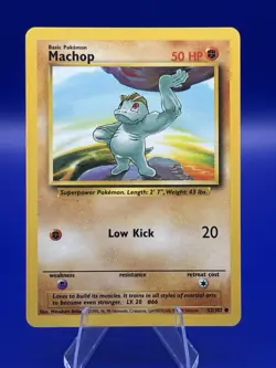 Pokemon Card Shadowless Machop (52/102) Base Set Common ***NM*** - Image 1