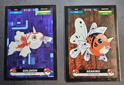 GOLDEEN X SEAKING LOT - POKEMON KANTO CREALASER RARE TCG CARDS - Image 1
