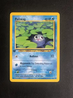 POLIWAG 62/75 1ST EDITION NEO DISCOVERY POKEMON CARD LP - Image 1