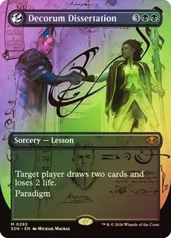 MTG Secrets of Strixhaven Decorum Dissertation Borderless Foil 0292 - Image 1