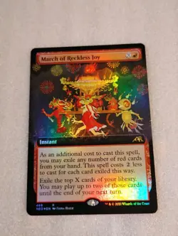 MTG Kamigawa: Neon Dynasty March of Reckless Joy 154 Extended Foil NM/M - Image 1