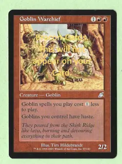 (416) CCG MTG "SCOURGE" Uncommon Red Card Goblin Warchief 97/143 - Image 1