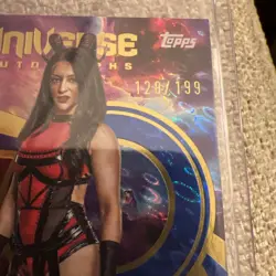 2025 Topps WWE Universe Stephanie Vaquer Universe On-Card Auto Blue Pulse /199 - Image 3