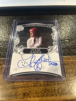 RARE 2018 Sportkings SP JULIE KRONE On Card AUTO! HOF Horse Jockey! - Image 1