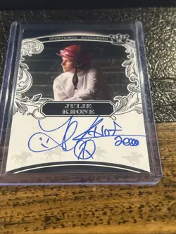 RARE 2018 Sportkings SP JULIE KRONE On Card AUTO! HOF Horse Jockey! - Image 2