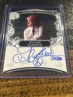 RARE 2018 Sportkings SP JULIE KRONE On Card AUTO! HOF Horse Jockey! - Image 3