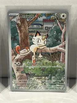 Pokemon Meowth 106/094 Me02: Phantasmal Flames Illustration Rare NM - Image 1