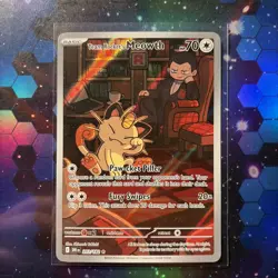 Pokemon Cards Team Rocket's Meowth 203/182 Destined Rivals Illustration Rare NM - Image 1