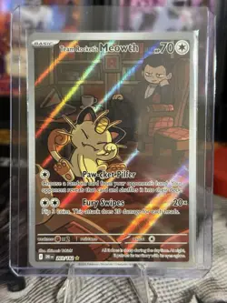 Team Rocket's Meowth - 203/182 - Pokemon Destined Rivals Illustration Rare NM - Image 1