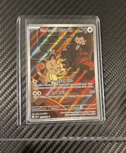 Team Rocket's Meowth 203/182 - Pokemon Destined Rivals - Illustration Rare (NM) - Image 1