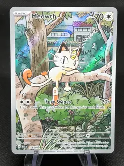 Pokemon TCG Meowth 106/094 Phantasmal Flames Illustration Rare NM/M - Image 1