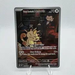 Pokemon Team Rocket's Meowth 203/182 Destined Rivals Illustration Rare Holo NM - Image 1