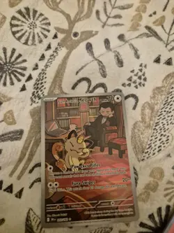 Team Rockets Meowth 203/182 Destined Rivals Illustration Rare Pokemon Card NM - Image 2