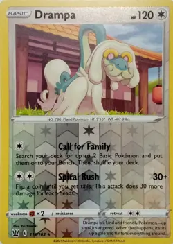 119/163 DRAMPA REVERSE HOLO BATTLE STYLES POKEMON CARD - Image 1