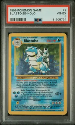 1999 Pokemon Game Blastoise Holo Card PSA 4 VG-EX 2/102 Wizards of the Coast - Image 1