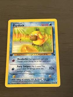 1999 Pokemon Fossil 1st Edition Psyduck #53/62 LP - Image 1