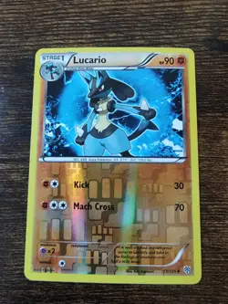Lucario 77/135 Reverse Holo Rare Black & White Plasma Storm Pokemon - Image 2