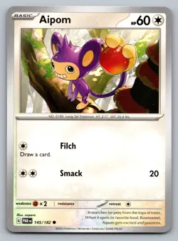 Pokemon TCG SV04: Paradox Rift Aipom 145/182 - Image 1