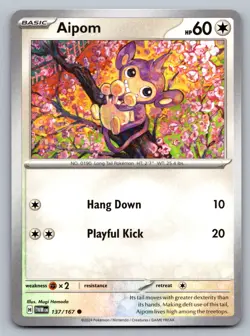 Pokemon TCG SV06: Twilight Masquerade Aipom 137/167 - Image 1