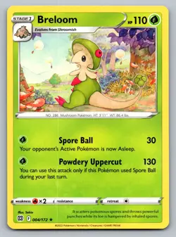 Pokemon TCG SWSH09: Brilliant Stars Breloom 004/172 - Image 1