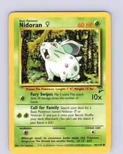 Pokemon TCG Nidoran 82/130 Base Set 2 Unlimited Common Card WOTC Played MP - Image 1