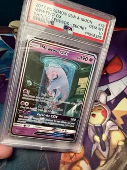 2017 POKEMON SUN & MOON TEST TUBE MEWTWO GX SHINING LEGENDS SECRET #78/73 PSA 10 - Image 2
