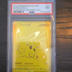 Pokemon TCG Pikachu V SWSH145 Sword & Shield Promo Holo V PSA 9 Age 6+ - Image 1