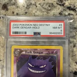 2002 POKEMON NEO DESTINY 6/105 DARK GENGAR-HOLO PSA 8 - Image 3