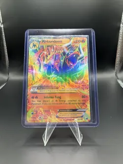 Mega M HOUNDOOM EX 22/162 XY BREAKthrough HOLO FULL ART Pokemon - Image 1