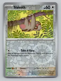 Reverse Holo Slakoth 145/191 Common Surging Sparks Pokemon - Image 1